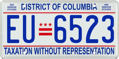 DC license plate EU6523