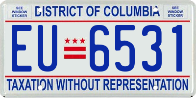 DC license plate EU6531