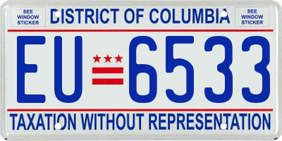 DC license plate EU6533