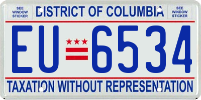 DC license plate EU6534