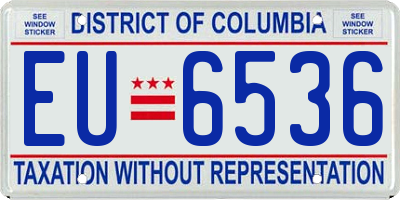 DC license plate EU6536