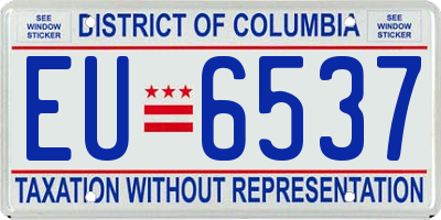 DC license plate EU6537
