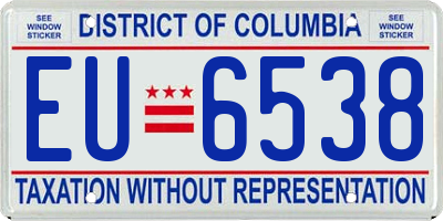 DC license plate EU6538