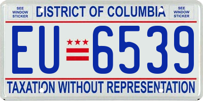 DC license plate EU6539