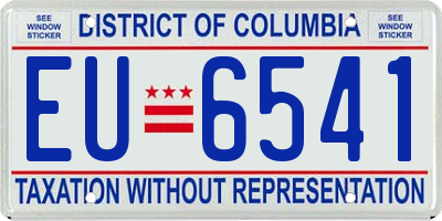 DC license plate EU6541