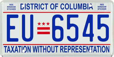 DC license plate EU6545