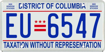 DC license plate EU6547