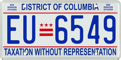 DC license plate EU6549