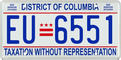 DC license plate EU6551