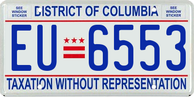 DC license plate EU6553