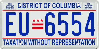 DC license plate EU6554