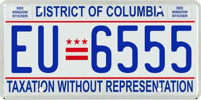 DC license plate EU6555