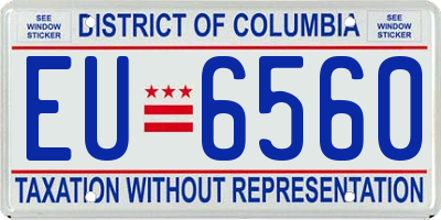 DC license plate EU6560