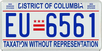 DC license plate EU6561
