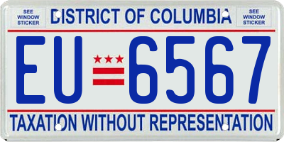 DC license plate EU6567