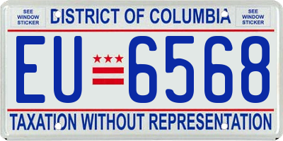 DC license plate EU6568