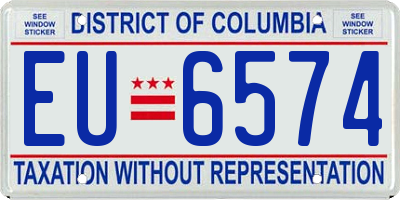 DC license plate EU6574