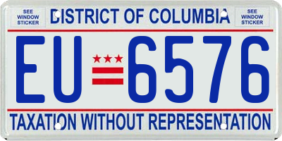 DC license plate EU6576