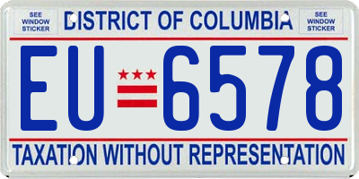 DC license plate EU6578