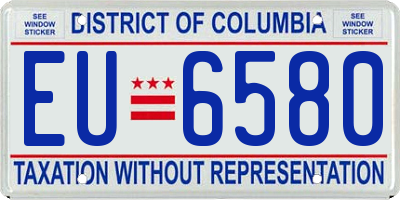 DC license plate EU6580