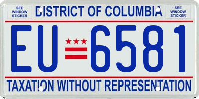 DC license plate EU6581