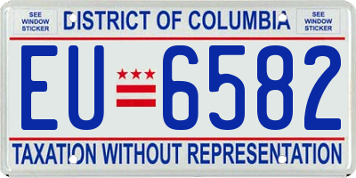 DC license plate EU6582