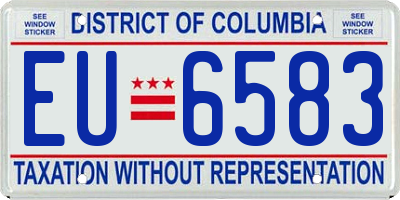 DC license plate EU6583