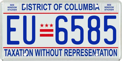 DC license plate EU6585