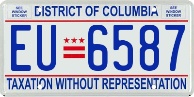 DC license plate EU6587