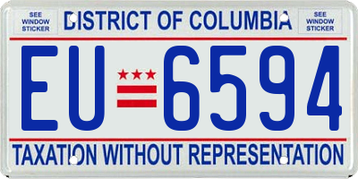 DC license plate EU6594
