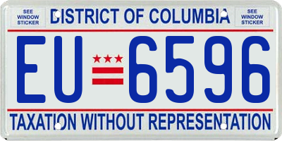DC license plate EU6596