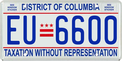 DC license plate EU6600
