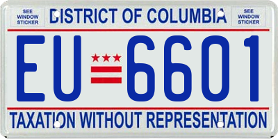 DC license plate EU6601