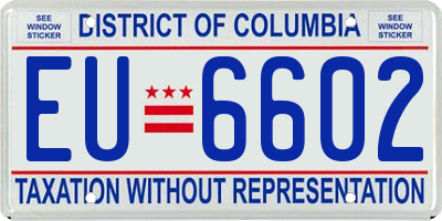 DC license plate EU6602