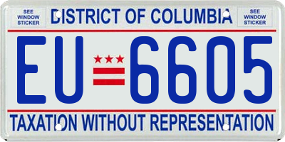 DC license plate EU6605