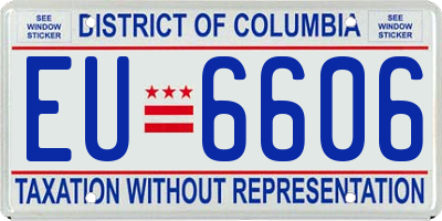DC license plate EU6606