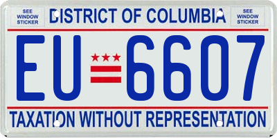 DC license plate EU6607
