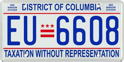 DC license plate EU6608