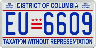 DC license plate EU6609