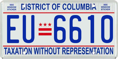 DC license plate EU6610