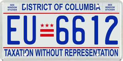 DC license plate EU6612