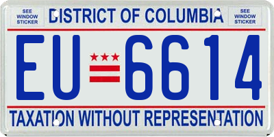 DC license plate EU6614