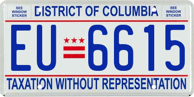 DC license plate EU6615