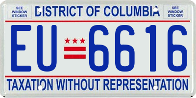 DC license plate EU6616