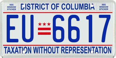 DC license plate EU6617