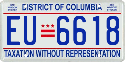DC license plate EU6618