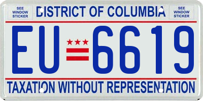 DC license plate EU6619