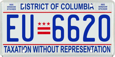 DC license plate EU6620