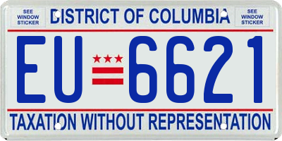 DC license plate EU6621