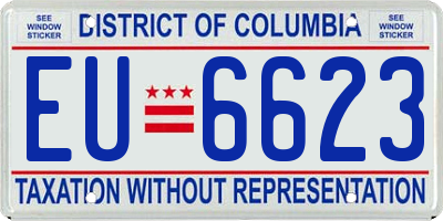DC license plate EU6623